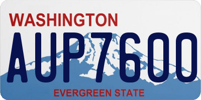 WA license plate AUP7600