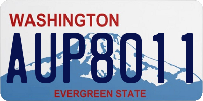 WA license plate AUP8011