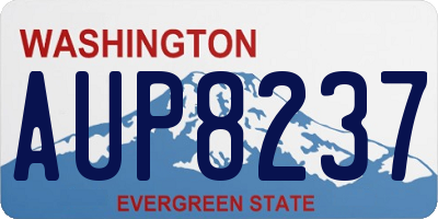 WA license plate AUP8237