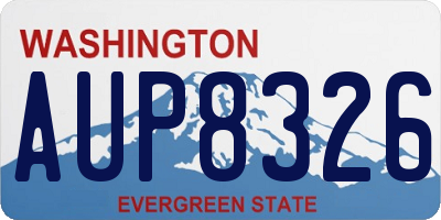 WA license plate AUP8326