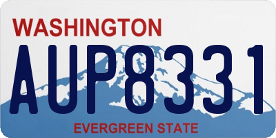 WA license plate AUP8331