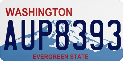 WA license plate AUP8393