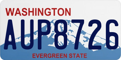 WA license plate AUP8726