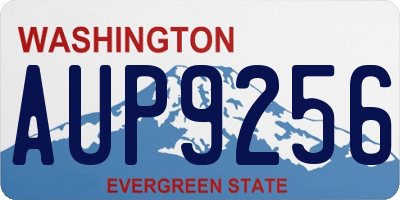 WA license plate AUP9256
