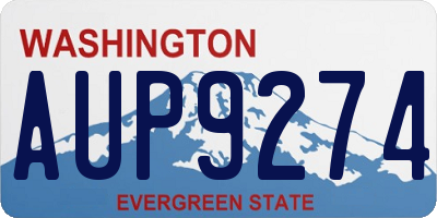 WA license plate AUP9274