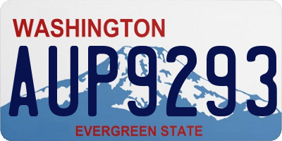 WA license plate AUP9293