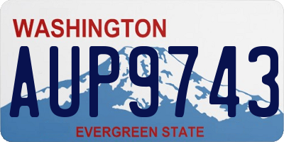 WA license plate AUP9743