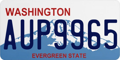 WA license plate AUP9965