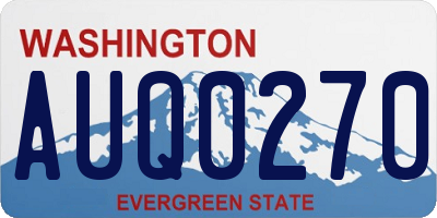 WA license plate AUQ0270