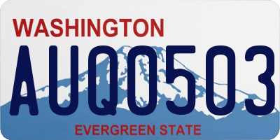 WA license plate AUQ0503