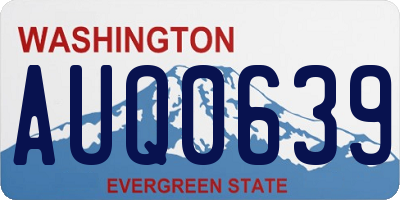 WA license plate AUQ0639