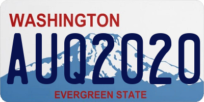 WA license plate AUQ2020