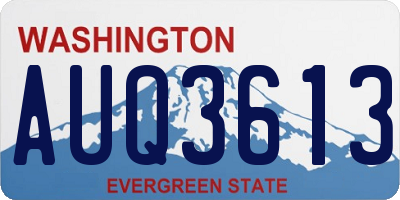 WA license plate AUQ3613