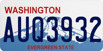 WA license plate AUQ3932