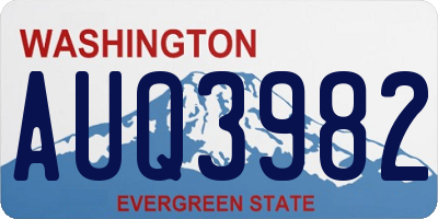 WA license plate AUQ3982