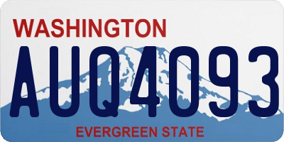 WA license plate AUQ4093