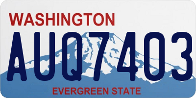 WA license plate AUQ7403