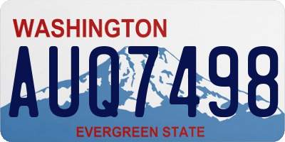 WA license plate AUQ7498
