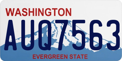 WA license plate AUQ7563