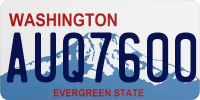 WA license plate AUQ7600