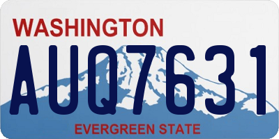 WA license plate AUQ7631