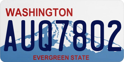WA license plate AUQ7802