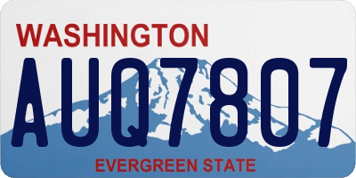 WA license plate AUQ7807