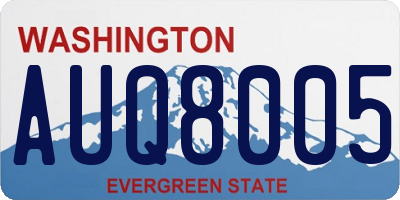 WA license plate AUQ8005