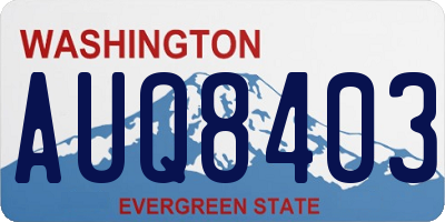 WA license plate AUQ8403