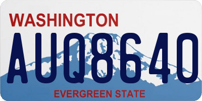 WA license plate AUQ8640