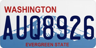 WA license plate AUQ8926