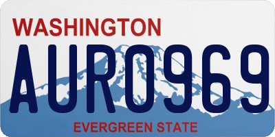 WA license plate AUR0969