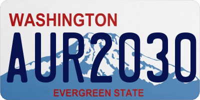 WA license plate AUR2030