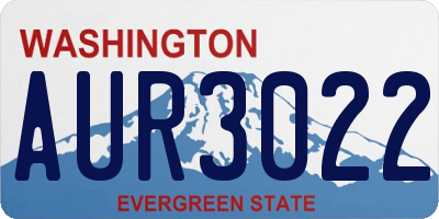 WA license plate AUR3022