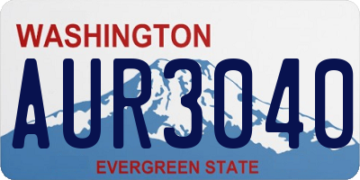 WA license plate AUR3040