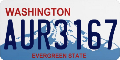 WA license plate AUR3167
