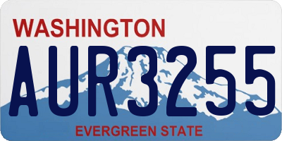 WA license plate AUR3255