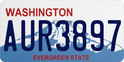 WA license plate AUR3897