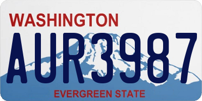 WA license plate AUR3987