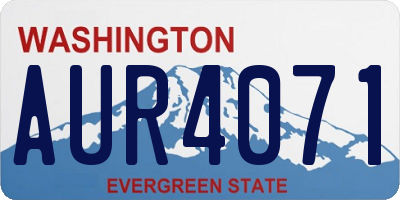 WA license plate AUR4071