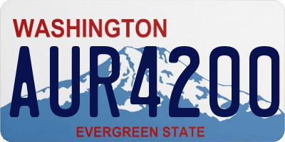 WA license plate AUR4200