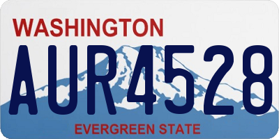 WA license plate AUR4528