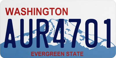 WA license plate AUR4701