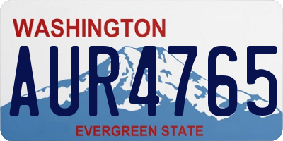 WA license plate AUR4765