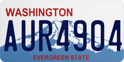 WA license plate AUR4904