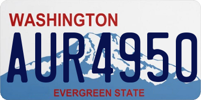 WA license plate AUR4950