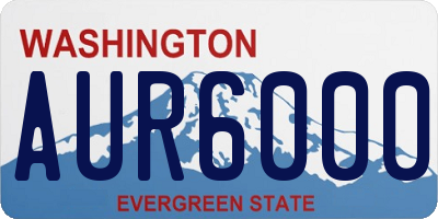 WA license plate AUR6000