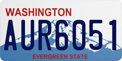 WA license plate AUR6051