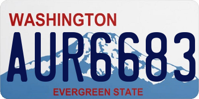 WA license plate AUR6683