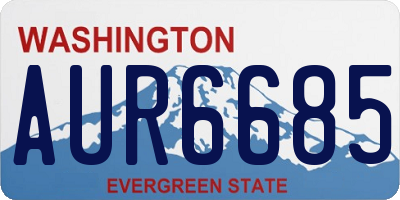 WA license plate AUR6685
